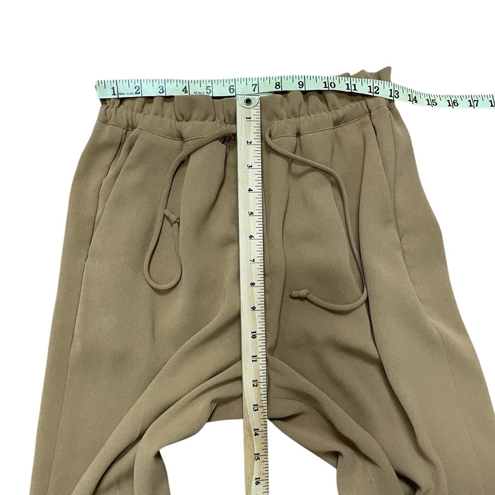 Aritzia Wilfred Pants Wide Leg Tan Size S Office Elastic Waist - Picture 10 of 14